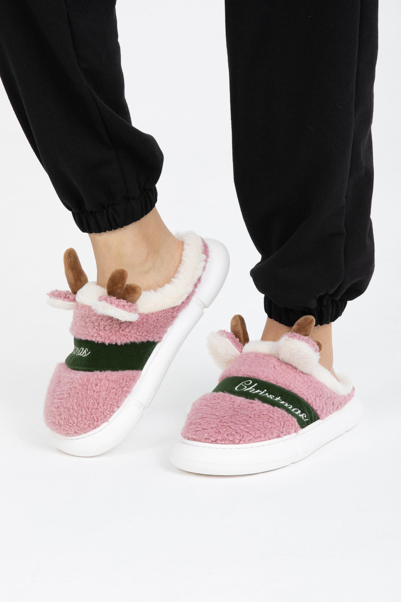 Letoon Soft Deer Kadın Pudra İçi Yumuşak Ev Terliği