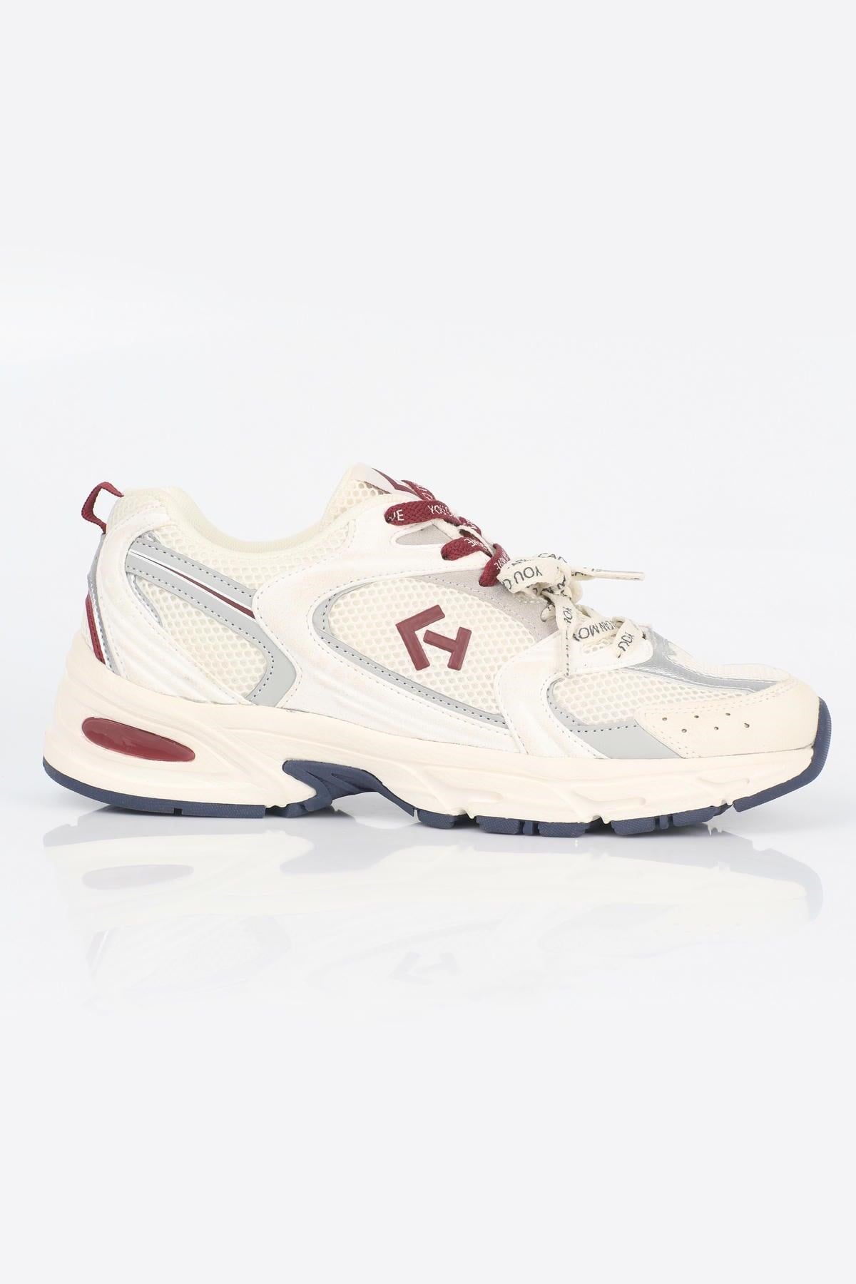 Letoon  MOVE-25 Retro Tasarım Kalın Tabanlı File Detaylı Günlük Sneaker Spor Ayakkabı BEJ