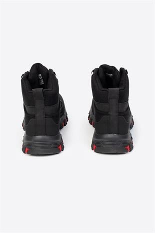 Letoon Nkt2079  Siyah Kırmızı Renk Trekking Erkek Bağcıklı Bot