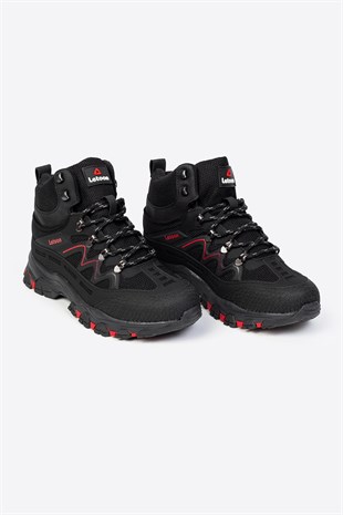 Letoon Nkt2079  Siyah Kırmızı Renk Trekking Erkek Bağcıklı Bot