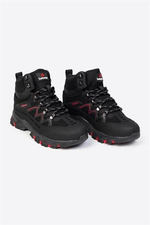 Letoon Nkt2079  Siyah Kırmızı Renk Trekking Erkek Bağcıklı Bot