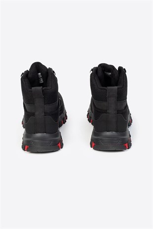 Letoon Nkt2079  Siyah Kırmızı Renk Trekking Erkek Bağcıklı Bot