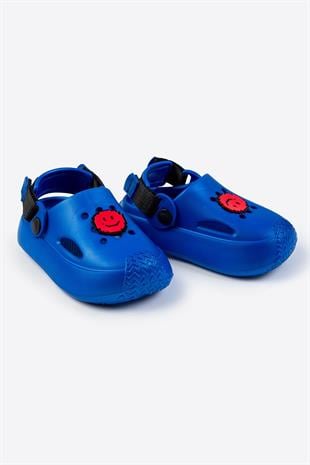 TXP01 Çocuk Mavi EVA Terlik -  Gülen Yüz Detaylı