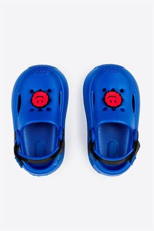 TXP01 Çocuk Mavi EVA Terlik -  Gülen Yüz Detaylı
