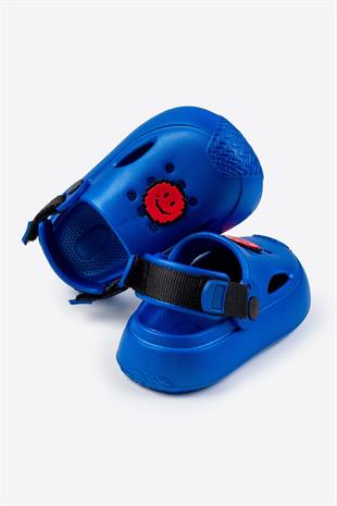 TXP01 Çocuk Mavi EVA Terlik -  Gülen Yüz Detaylı