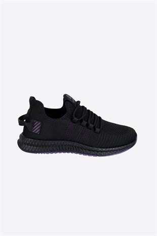 Letoon 2103 Unisex Siyah Mor Spor Ayakkabı