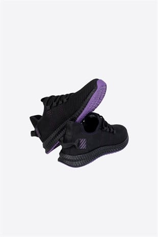 Letoon 2103 Unisex Siyah Mor Spor Ayakkabı