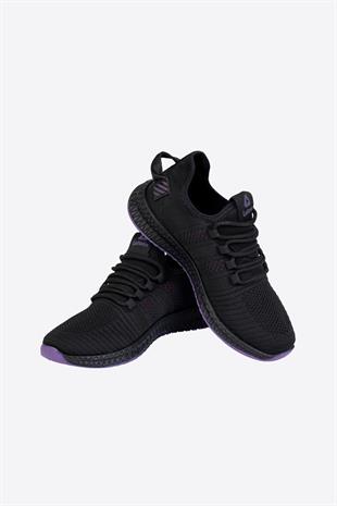 Letoon 2103 Unisex Siyah Mor Spor Ayakkabı