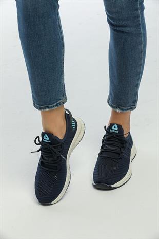 Letoon 2103 Unisex Pudra Lacivert Turkuaz Spor Ayakkabı