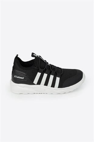 Letoon 2104Junior Unısex Siyah Beyaz Çocuk Sneaker 