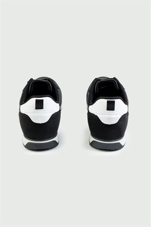 Letoon Cello-1 Baskılı Siyah Erkek Rahat Spor Ayakkabı 