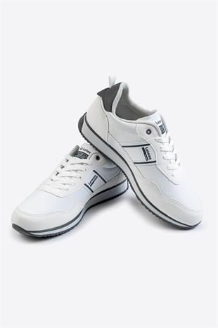 Letoon Cello-1 Baskılı Beyaz Erkek Rahat Spor Ayakkabı 