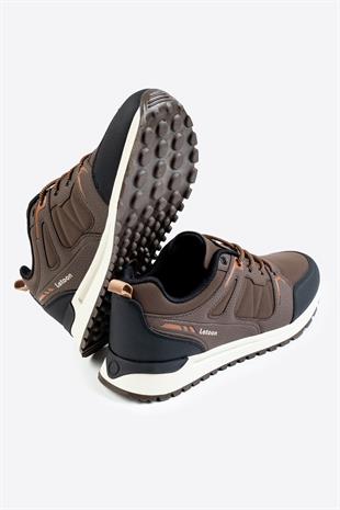 Letoon Cyrax Erkek Baskılı Kahverengi Spor Ayakkabı