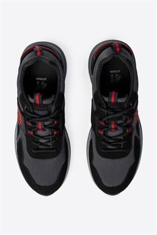 Letoon Dekart Erkek Siyah Renk Günlük Baskılı Spor Ayakkabı 