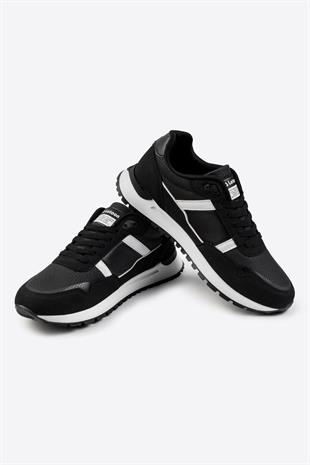 Letoon Logo Baskılı Erkek Premium Siyah Beyaz Sneaker 