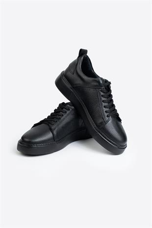 Letoon LTN-H01 Siyah Hakiki Deri Erkek Spor Ayakkabı 