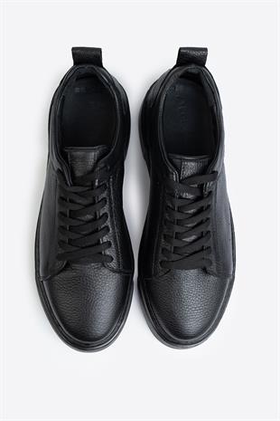 Letoon LTN-H01 Siyah Hakiki Deri Erkek Spor Ayakkabı 