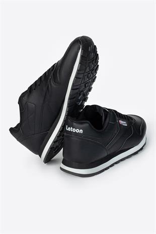 Letoon LTN-MARATON Unisex Siyah Beyaz Spor Ayakkabı