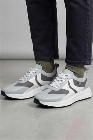 Letoon LTN-S01 Deri Gri Erkek Sneaker 