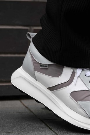Letoon LTN-S01 Deri Gri Erkek Sneaker 