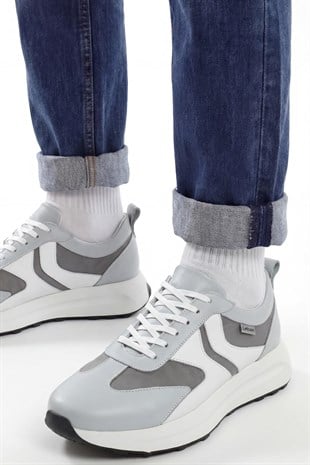 Letoon LTN-S01 Deri Gri Erkek Sneaker 