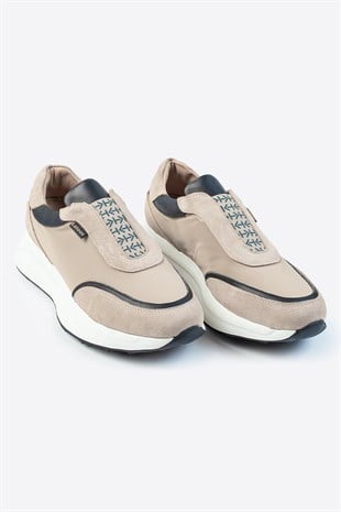 Letoon LTN-S03 Deri Bej Erkek Sneaker 