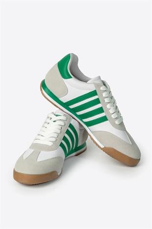 Letoon LTN06New  Beyaz Yeşil Gunluk Spor Ayakkabı