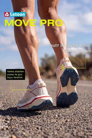 Letoon Move-10 Hafif, Ortopedik Tabanlı, TPU Saya, Nefes Alabilir Gri Günlük Ayakkabı