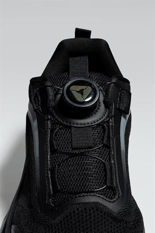 Letoon MOVE-11 Nefes Alabilen File Yapı, Hafif EVA Taban, Bağcıklı Siyah Günlük Ayakkabı 