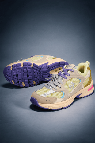 Letoon  MOVE-25 Retro Tasarım Kalın Tabanlı File Detaylı Günlük Sneaker Spor Ayakkabı SARI