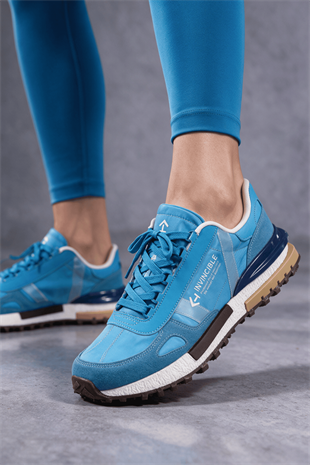 Letoon  MOVE-30 Unisex Retro Kalın Tabanlı Bağcıklı Günlük Sneaker Spor Ayakkabı MAVİ