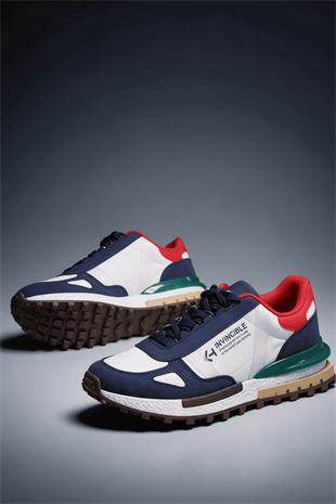 Letoon  MOVE-30 Unisex Retro Kalın Tabanlı Bağcıklı Günlük Sneaker Spor Ayakkabı BEYAZ MAVİ