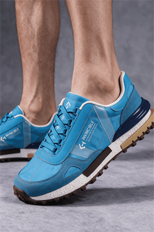 Letoon  MOVE-30 Unisex Retro Kalın Tabanlı Bağcıklı Günlük Sneaker Spor Ayakkabı MAVİ