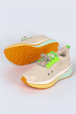 Letoon  MOVE-41 Unisex Yüksek Tabanlı Sneaker BEJ