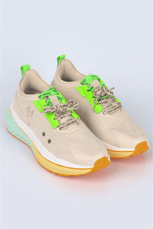 Letoon  MOVE-41 Unisex Yüksek Tabanlı Sneaker BEJ