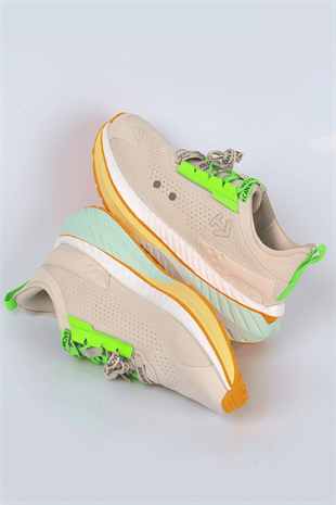Letoon  MOVE-41 Unisex Yüksek Tabanlı Sneaker BEJ