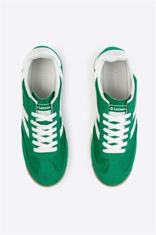 Letoon Retro Şerit Detaylı Yeşil Sneaker 