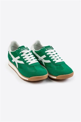 Letoon Retro Şerit Detaylı Yeşil Sneaker 