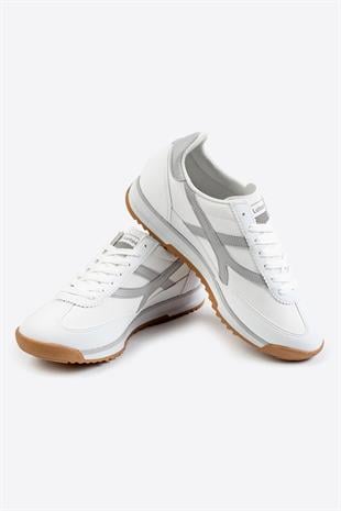 Letoon Retro Şerit Detaylı Beyaz Sneaker 