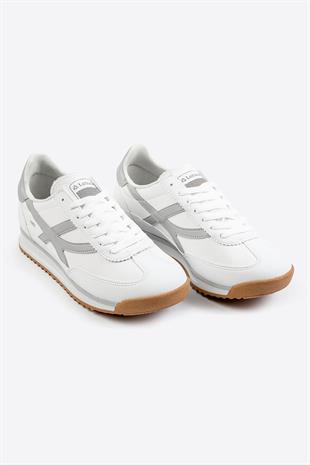 Letoon Retro Şerit Detaylı Beyaz Sneaker 
