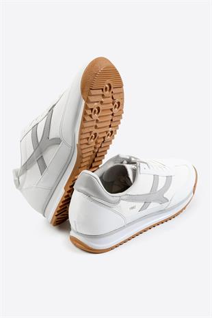 Letoon Retro Şerit Detaylı Beyaz Sneaker 