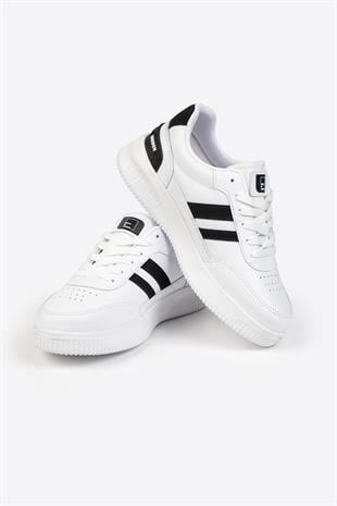 Letoon Street Style Siyah Beyaz Günlük Sneaker 