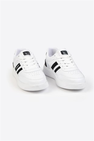 Letoon Street Style Siyah Beyaz Günlük Sneaker 