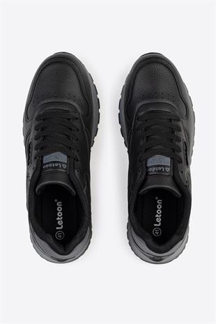 Letoon Tornado Erkek Premium Siyah Sneaker 