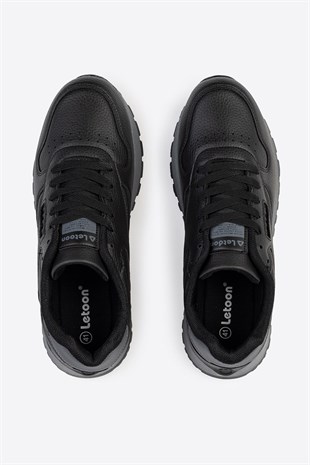 Letoon Tornado Erkek Premium Siyah Sneaker 
