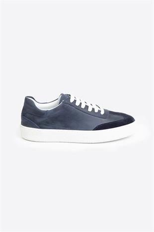 LTN-HY04 Erkek Hakiki Deri Günlük Sneaker –Lacivert Casual Ayakkabı 