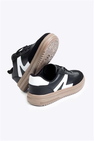 SARRE KADIN SPOR AYAKKABI SİYAH BEYAZ
