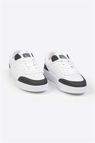 Beyaz Renk Beyaz Füme Kadın Spor Ayakkabı 