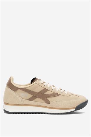 Kadın Bej Renk Denye Kumaş Günlük Spor Ayakkabı 