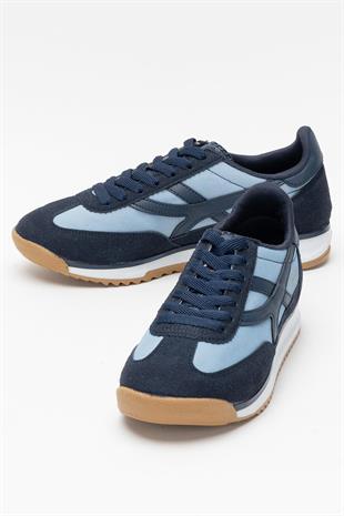 Kadın Mavi Renk Denye Kumaş Günlük Spor Ayakkabı 